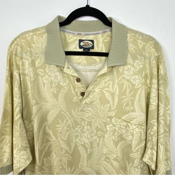 Tommy Bahama Yellow Hawaiian Shirt Vacation Cruise‎ Island Travel Men’s XL - Picture 7 of 8